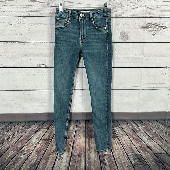 Zara Denim - Zara Womens Jeans size US 2 Blue High Rise Skinny inseam 26.5 stretch